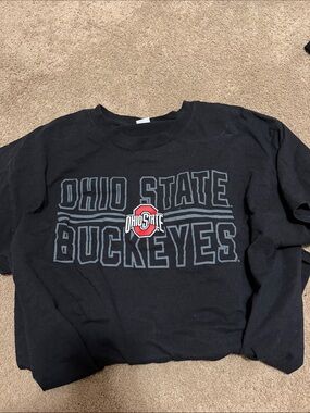 Hanes Black Tee with Subtle Gray Graphic